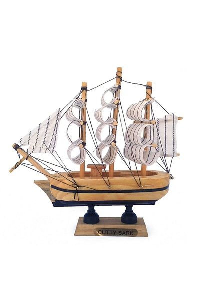 OEM Decorative Wooden Ship, Light Brown, 13x13 cm