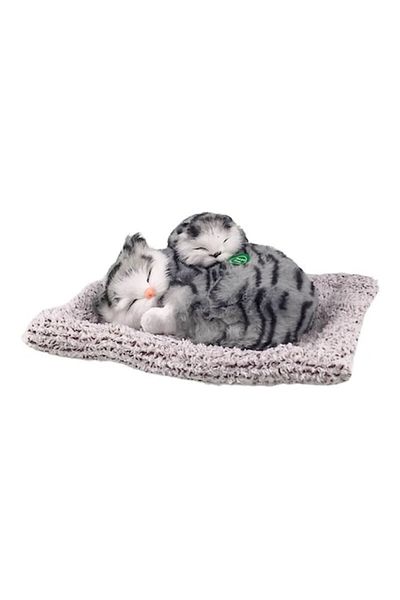 OEM Set doua pisicute pe perna mama si fiica, 25x12 cm gri