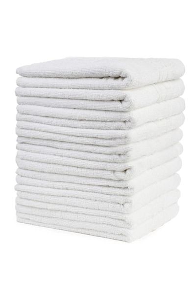 OEM Set 10 Bath Towels, Cotton, Greek Border, 500g/m², 70x140cm, White