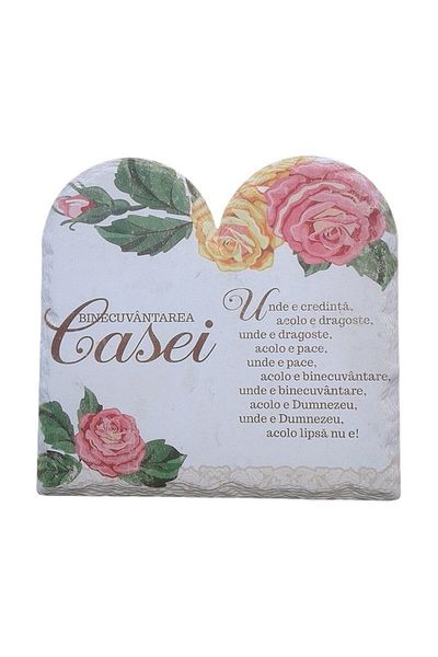OEM Decorațiune ceramică în formă de piatră cu „Binecuvântarea casei”, M1, 20x20 cm