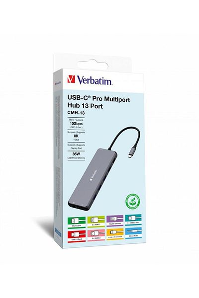Verbatim Hub multiport USB-C Pro cu 13 porturi CMH-13, 32153