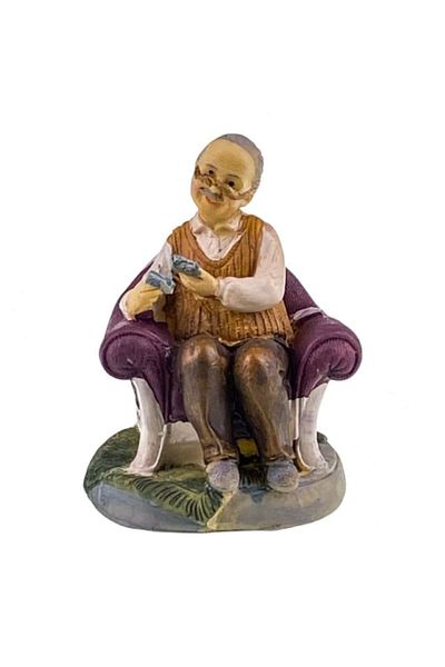 OEM Resin Figurine - Elderly Playing Cards