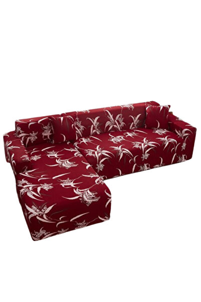OEM Elastic Sofa Cover, Comfort, Elastane, Floral Print, Red-White