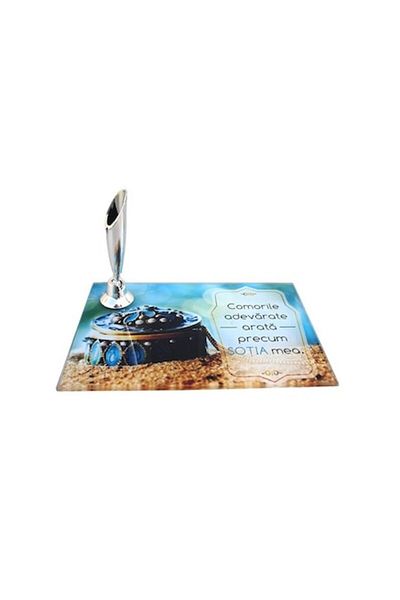 OEM Glass Wall Decoration with Pen Holder for Wife M2, 12x8cm