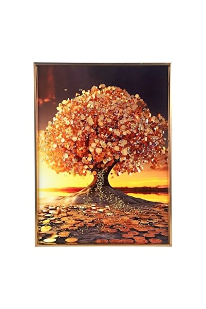 OEM Tablou din plastic cu imagini abstracte cu aplicatii de pietricele, 30x40...