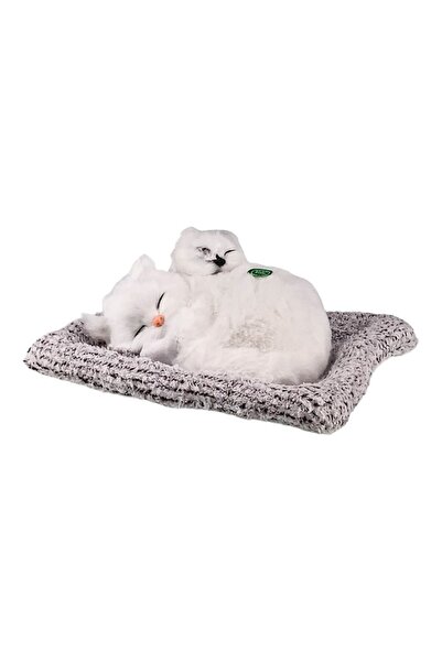 OEM Set doua pisicute pe perna mama si fiica, 25x12 cm alb