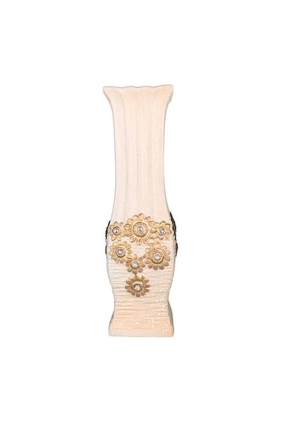 OEM Vază ceramică cu design floral, 19x60 cm bej
