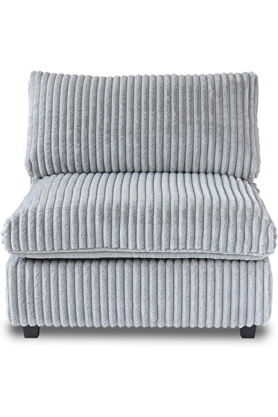 pavellium home Sirius Modüler Tekli Koltuk // 95x95 Puf Tavşan Tüyü Kumaş // Yıkanabilir Kılıflı // Gri