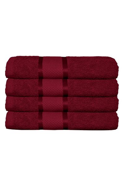 OEM Set 4 bath towels, Cotton, Uni, 400g/m², 70x140cm, Bordeaux