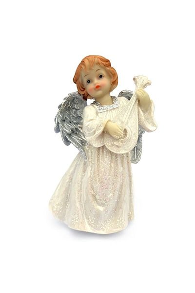 OEM Set 2 îngeri decorativi, dansatori, cu instrumente muzicale, 21 cm