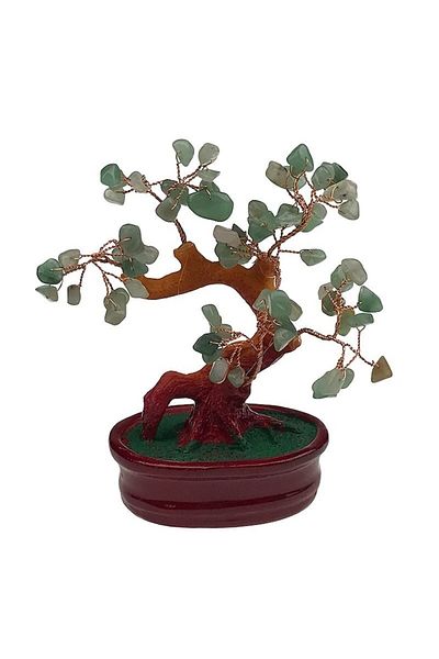 OEM Ceramic Decoration, Feng Shui Tree, 6 Branches, 12x17cm, Green Aventurine Stones