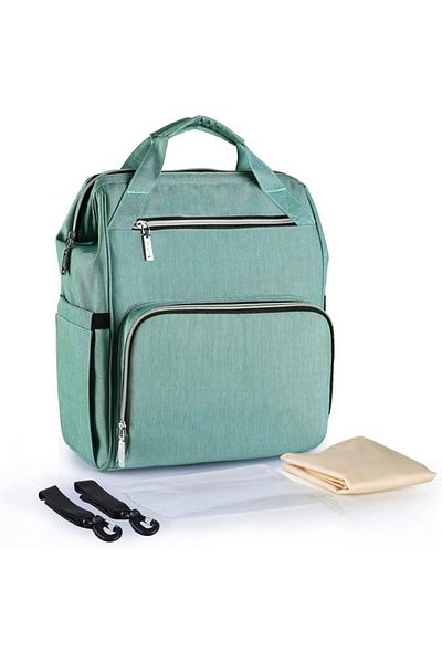 fulina Diaper Backpack Bag,Lightweight,Large Capacity,Durable Baby Diaper Bag for Baby Care,Green