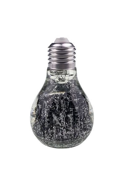 OEM Bec din plastic cu apă, LED și sclipici cu Transfăgărăsan, 6x10 cm, argintiu