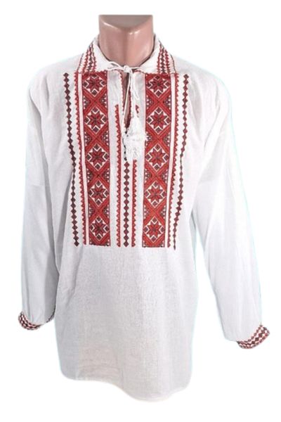 OEM Ie Traditionala Barbati, Broderie Rosu-Negru, Maneca Lunga, Bumbac, Marime M