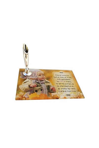 OEM Aplica sticla cu suport pix din sticla, dedicatie fiica, M1, 12x8cm