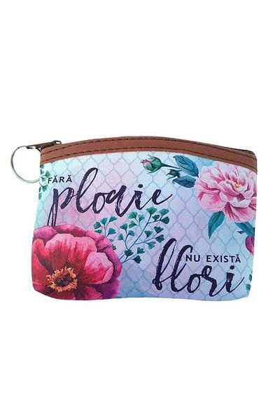 OEM Set 12 pcs, Wallet-style keychain with floral textile material, 12x10cm