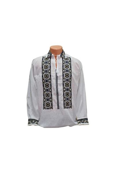OEM Men's Blouse Type Ie, Traditional Model, Beige-Black Embroidery, Long Sleeve, Cotton, Size S