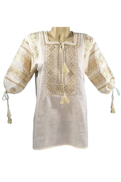 OEM Ie Women, Cotton, Traditional Model, 3/4 Sleeve, Beige Embroidery, Size 3XL