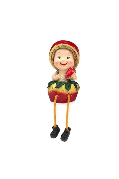 OEM Decorative Resin Figurine - Child with Strawberry, 8x22cm, Multicolor