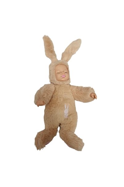 OEM Jucărie de pluș iepure, 25 cm, recită rugăciunea „Înger, îngerașul meu mic”, crem