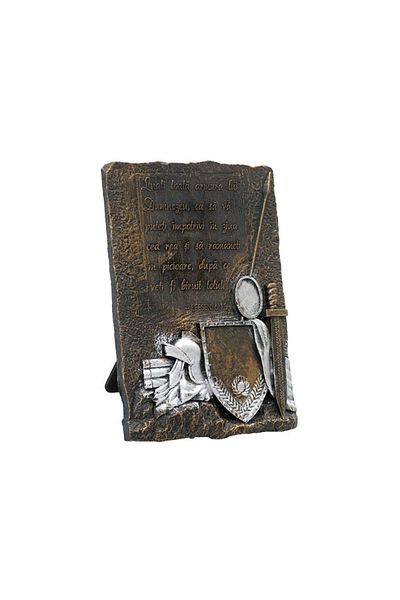 OEM Set 2 pieces, resin applique with reinforcement and verse - Ephesians 6:14