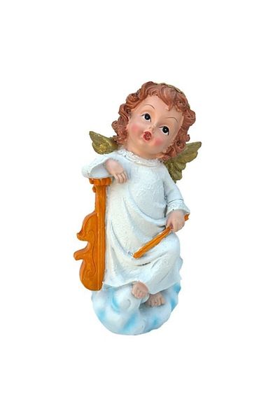 OEM Resin Decoration, Little Angel with Musical Instruments, 9x17cm, Multicolor, M1