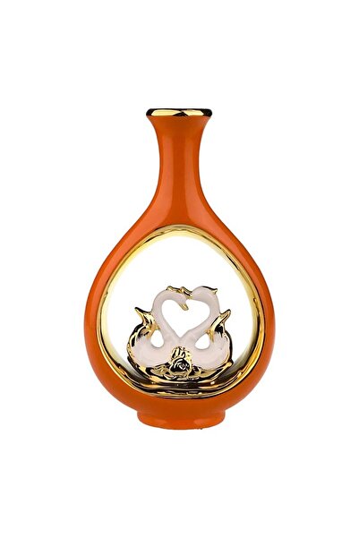 OEM Decorative ceramic vase, 17x29 cm, red-gold