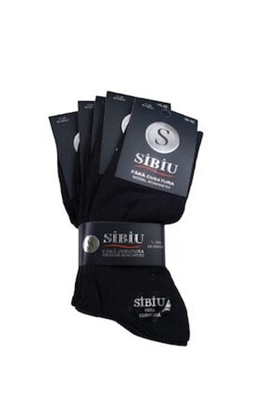 OEM Set of 5 pairs of men's cotton socks, seamless, size 39-42, Black