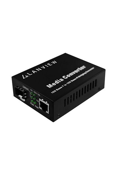 Lanview Niekonwertowany Konwerter Mediów RJ45 10GBase-T na SFP+ 10GBase-X, LVN-MED-SFP+-10GB-X