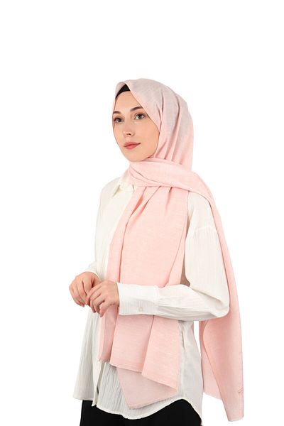 Bursa İpek Μεταξωτό βαμβακερό σάλι με μοτίβο Candy Pink Monogram