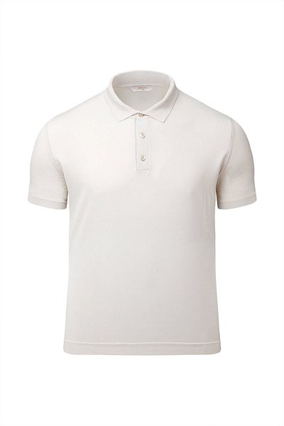 Hatemoğlu Ecru Regular Fit Polo Neck Rayon T-Shirt