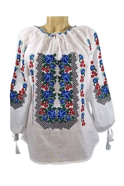 OEM Ie Dama, Bumbac, Maneca Lunga, Broderie Multicolor, Model Traditional, Marime L