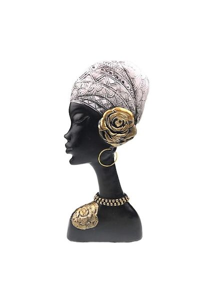 OEM Ornament decorativ din rășină, bust de femeie africană, 14x30cm, multicolor, M2