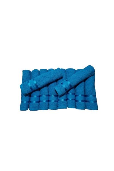 OEM Set of 10 Hand Towels, Turquoise, 30x50 cm, 100% Cotton
