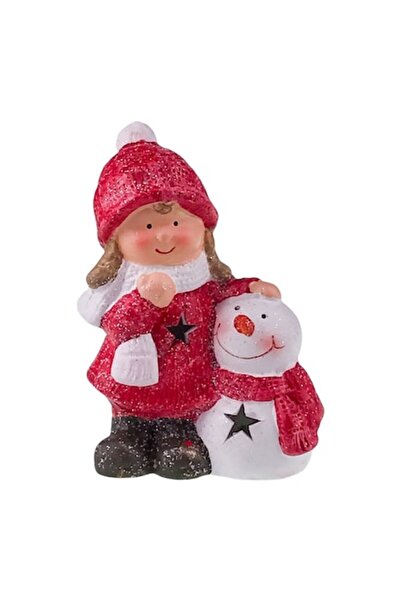 OEM Copil din ceramică cu om de zăpadă, 10x15 cm, multicolor
