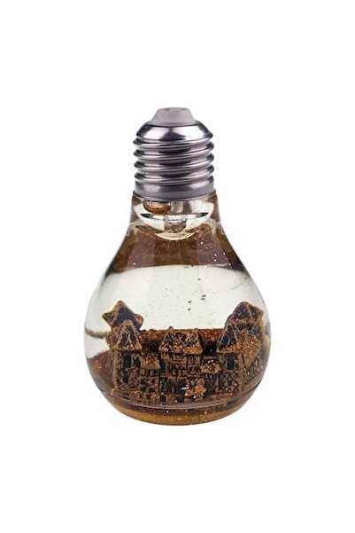 OEM Bec din plastic cu apă, sclipici și LED, cu Băiete Felix, 6x10 cm, auriu