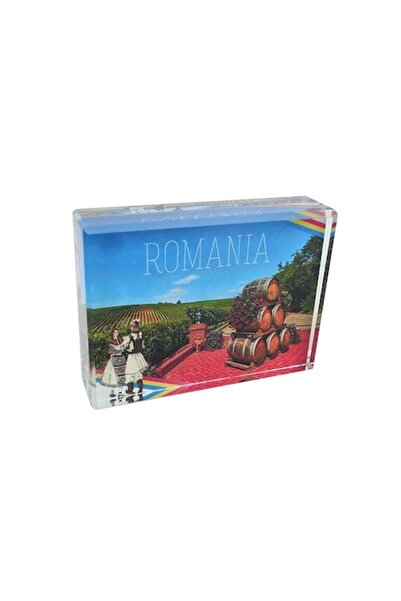 OEM Γυάλινη απλικέ με εικόνες της Ρουμανίας, 8x6x2εκ., Μοντέλο 4