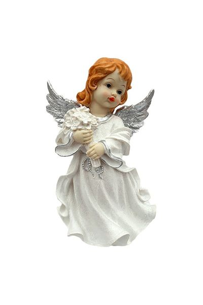OEM Angel Figurine with Silver Glitter Wings, 18x34 cm