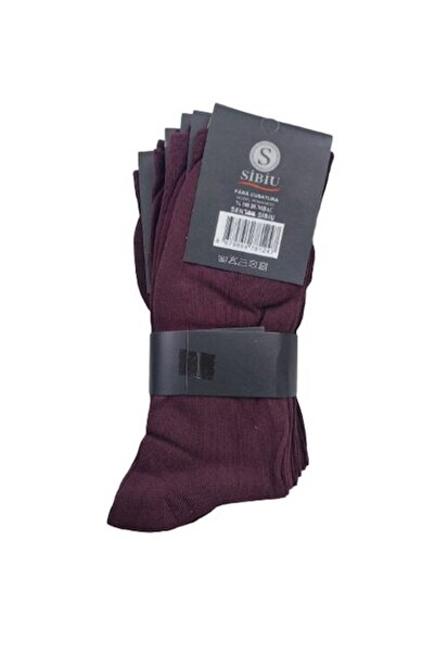 Santex Set 5 Pieces Men's Cotton Socks, Seamless, Sibiu, 39-42, Burgundy