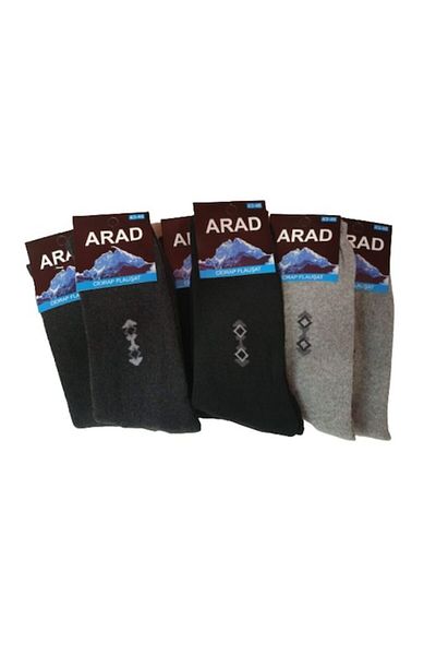 OEM Set of 6 Men's Winter Socks, 80% Cotton, Size 39-42, Multicolor