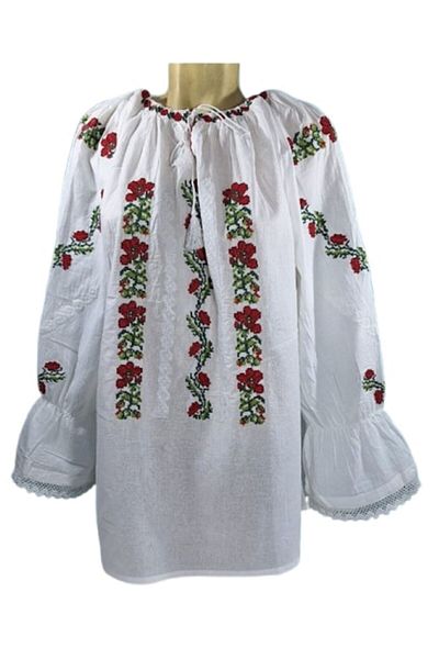 OEM Women's Blouse, Cotton, Traditional Model, Long Sleeve, Multicolor Floral Embroidery, Size 5XL