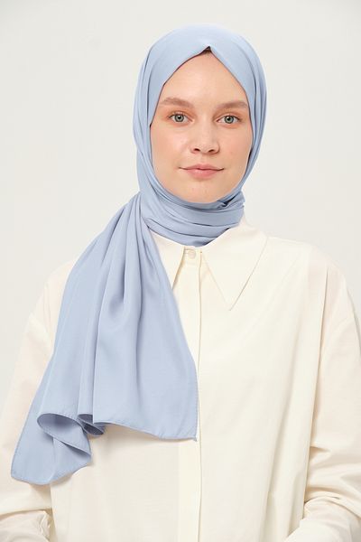 Madame Polo Plain Twil Shawl Silver Non-Slip Wrinkle-Free Fabric