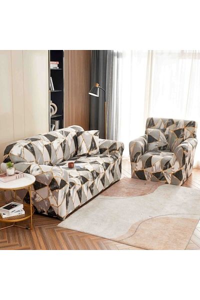 JOJO HOME Elastic Sofa Cover, Jojo Home, Abstract Print, M8, M-2 Seats, 140x180cm