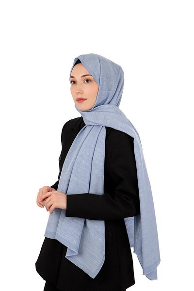 Bursa İpek Μεταξωτό βαμβακερό σάλι με μοτίβο Ice Blue Monogram