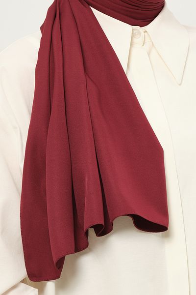 Madame Polo Plain Twil Shawl Burgundy Non-Slip Wrinkle-Free Fabric