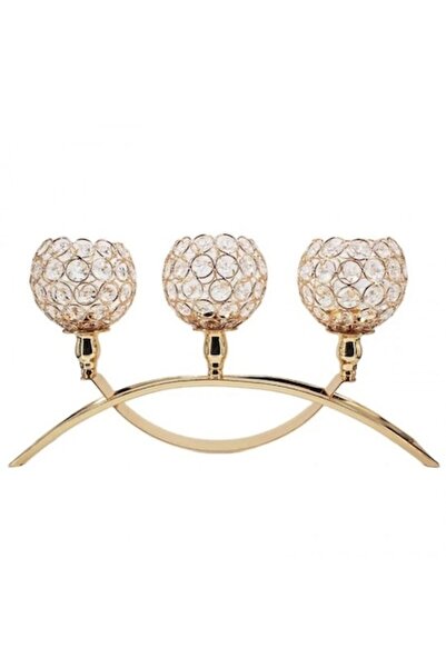 OEM Μεταλλικό Κηροπήγιο 42x10x22 εκ. Χρυσό