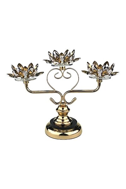 OEM Suport de lumânare metalic cu trei brațe