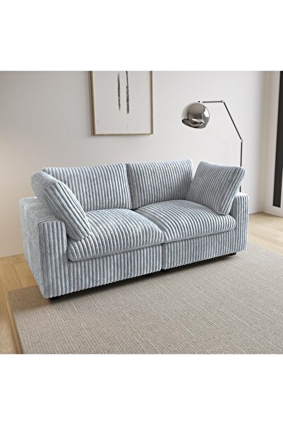 pavellium home Sirius Modüler Koltuk // 190X95 Tavşan Tüyü Kumaş // Yıkanabilir Kılıflı // Gri