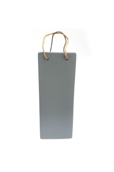 OEM Ceramic vase shaped like a gift bag with rope handles, 10x26 cm, gray