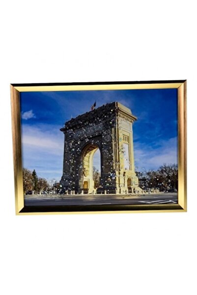 OEM Pictură plastică cu ramă MDF cu imagini din București, Arcul de Triumf, 4...